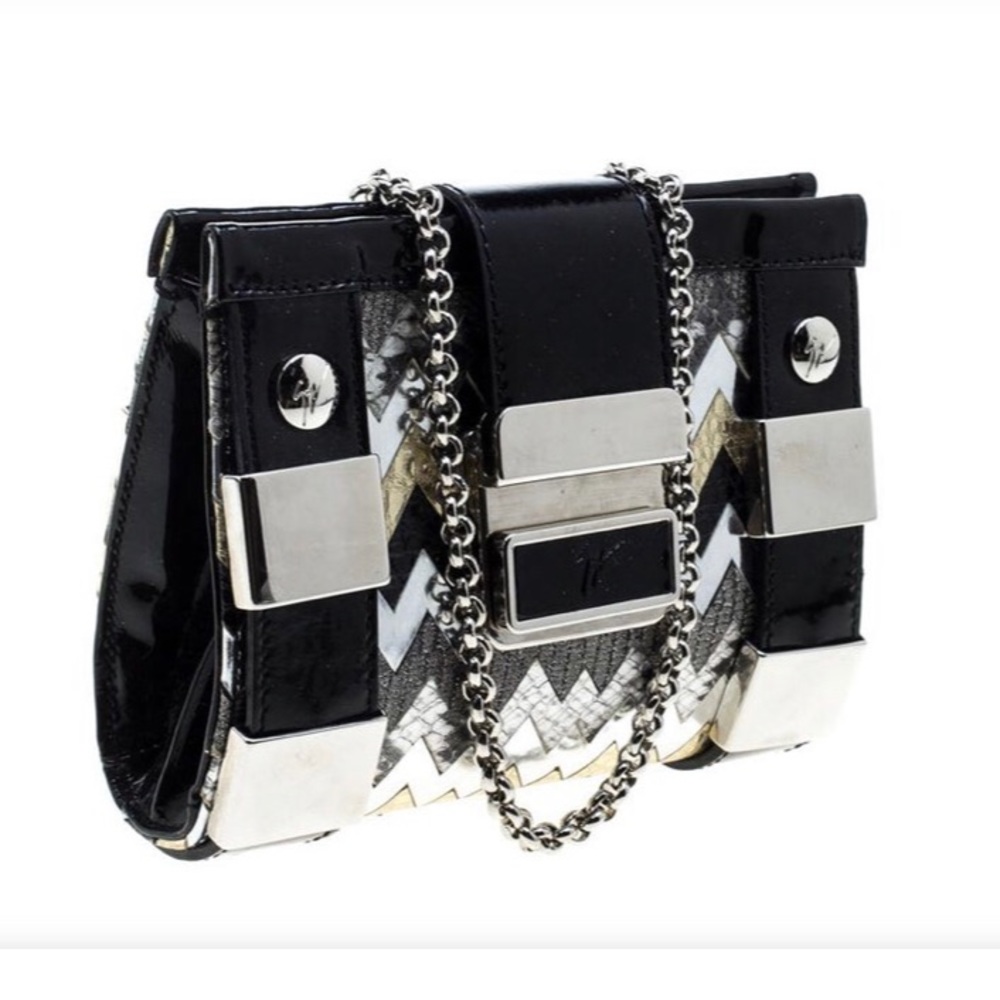 Giuseppe Zanotti Multicolor Leather Chain Clutch
